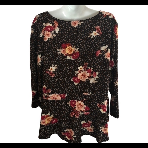 Torrid Floral Chablis 3/4 Corset Crop Blouse Plus 2X/ 18-20 Career Date Night - Picture 4 of 9